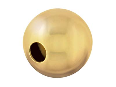 18ct Yellow Gold Plain Round 4mm 1 Hole Bead Heavy Weight
