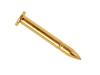 18ct Yellow Gold Grooved Head Pin  1.10mm For Stud Back Nnu T05