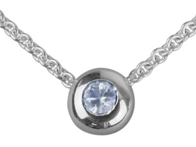 18ct White Gold Doughnut Setting    With Pendant 9mm Diameter To Take   3.6mm To 4.5mm Stone, 100% Recycled Gold - Standard Image - 3