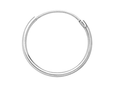 18ct White Gold Creole Hoop        Earring, 11mm, 100 Recycled Gold