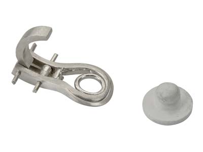 18ct White Gold Sam Ear Clip 16mm   Heavy With Comfort Rubber Pad, 100% Recycled Gold - Standard Image - 1