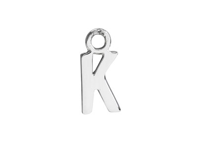 Sterling Silver Letter K Initial   Charm
