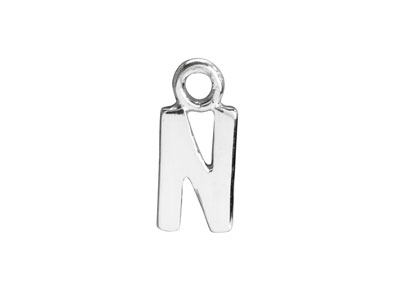 Sterling Silver Letter N Initial   Charm