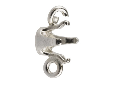 Sterling Silver Buttercup 4 Claw   Connector 4mm
