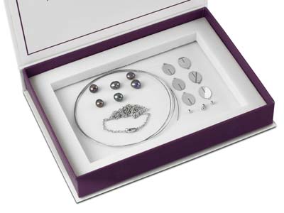 Argentium Silver Slotted Oval And  Pearl Necklace Kit - Standard Image - 1