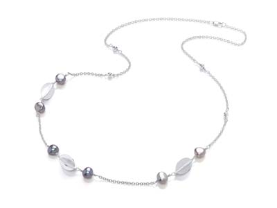 Argentium Silver Slotted Oval And  Pearl Necklace Kit - Standard Image - 4