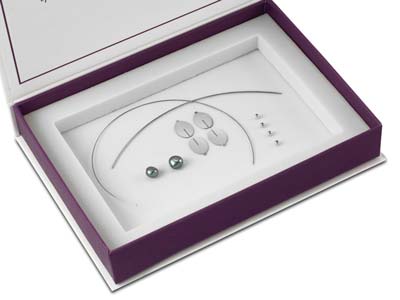 Argentium Silver Slotted Oval And  Pearl Earrings Kit - Standard Image - 1
