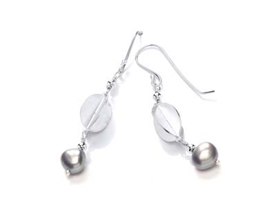 Argentium Silver Slotted Oval And  Pearl Earrings Kit - Standard Image - 4