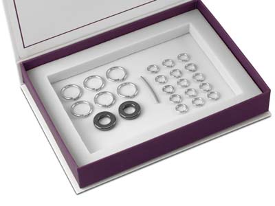 Argentium Silver Endless Circles   Bracelet Kit With Hematite Rings - Standard Image - 1