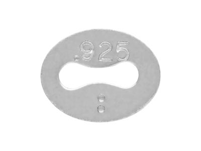 Sterling Silver Italian Hallmark   Quality Tags 5x3mm Pack of 10 - Standard Image - 1