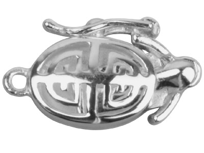 Sterling Silver Clasp 1 Row, With  Figure Of 8 Safety Clip