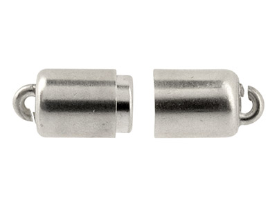 Sterling Silver Magnetic Clasp 6mm X 13mm 1 Row Barrel - Standard Image - 3