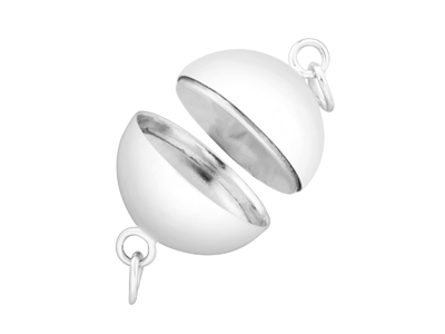 Sterling Silver 8mm Magnetic Plain Ball Clasp - Standard Image - 1