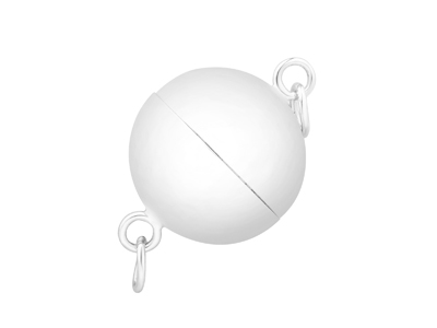 Sterling Silver 8mm Magnetic Plain Ball Clasp - Standard Image - 2