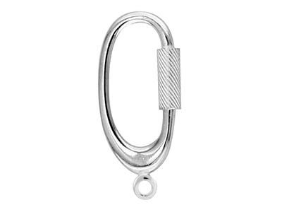 Sterling Silver Key Ring Screw Oval - Standard Image - 1