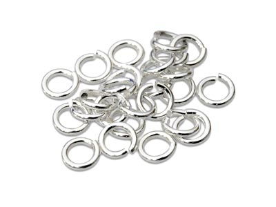 Sterling Silver Open Jump Ring     Heavy 5mm Pack of 25 - Standard Image - 1