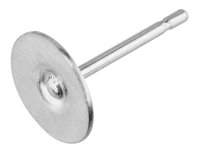 Sterling Silver Peg And Flat Disc, Pack of 10 9mm