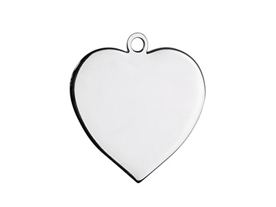 Sterling Silver Heart 20mm         Stamping Blank Pack of 3 - Standard Image - 1