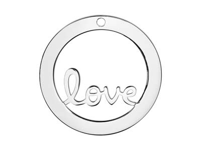 Sterling Silver Love Washer 32mm   Stamping Blank