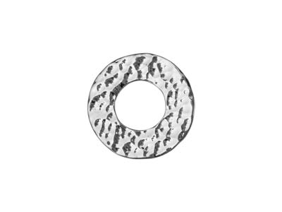 Sterling Silver Washer Hammered    Blank 15mm