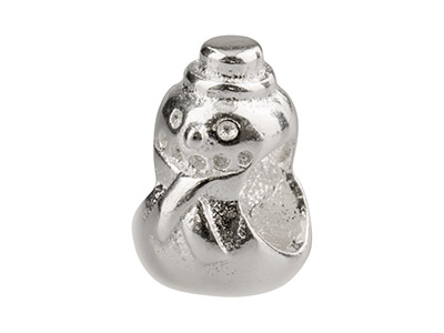 Sterling Silver Snowman Charm Bead - Standard Image - 1
