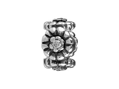 Sterling Silver Flower Charm Bead - Standard Image - 1