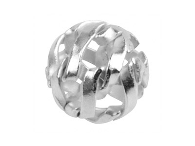 Sterling Silver Net 7mm Beads      Pack of 10 - Standard Image - 1
