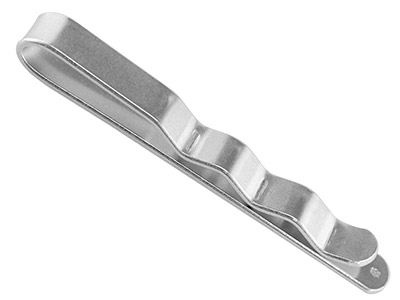 Sterling Silver Tie Slide 50x4mm,  Narrow Unhallmarked 100% Recycled  Silver - Standard Image - 1