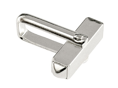 Sterling Silver Cuff Link Square   Bar With U Arm, Assembled,         Heavy Weight, 100% Recycled Silver - Standard Image - 1