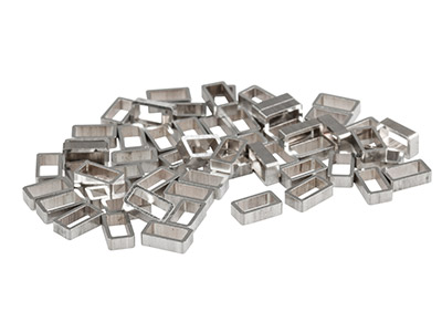 Sterling Silver Rectangular Tube   Runners H7885 5mm X 3.1mm, 1.58    Length, 0.46mm Wall, 100 Recycled Silver