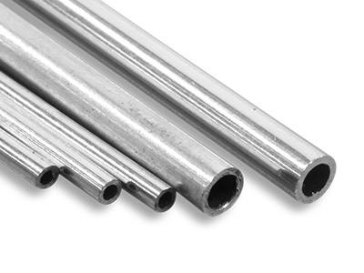 18ct White Gold Tube, Ref 2,       Outside Diameter 4.5mm,            Inside Diameter 3.5mm, 0.5mm Wall  Thickness, 100 Recycled Gold