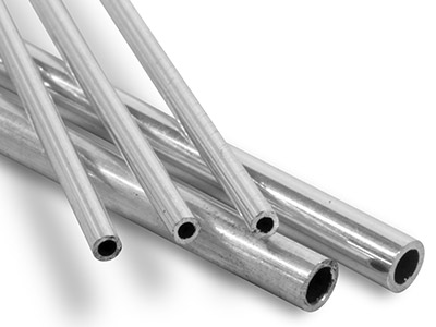 Sterling Silver Tube, Ref 8,       Outside Diameter 2.4mm,            Inside Diameter 1.6mm, 0.4mm Wall  Thickness, 100 Recycled Silver