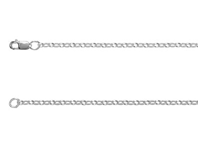 Argentium 960 2mm Oval Belcher     Chain 18