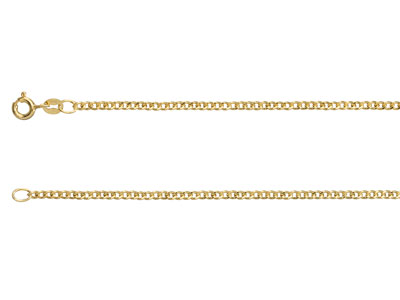 9ct Yellow Gold 1.8mm Extra Light  Flat Hollow Curb Chain 18