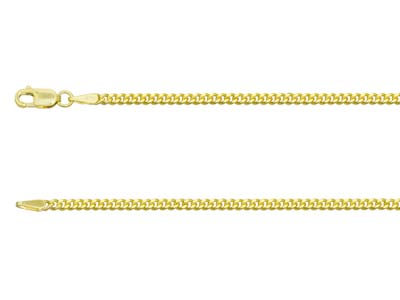 9ct Yellow Gold 2.1mm Diamond Cut  Curb Chain 18