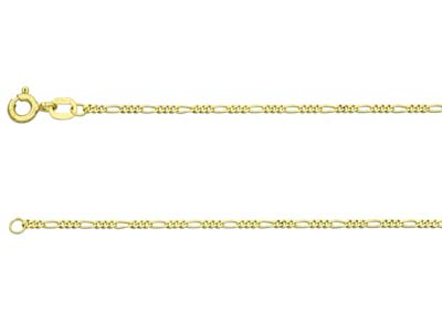 9ct Yellow Gold 1.2mm Figaro Chain 16