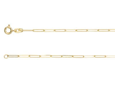 9ct Yellow Gold 2.3mm Long Link    Extra Light Paperclip Chain        1845cm Hallmarked