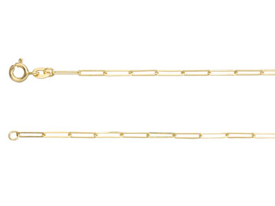 9ct Yellow Gold 2.3mm Long Link    Extra Light Paperclip Chain        2050cm Hallmarked