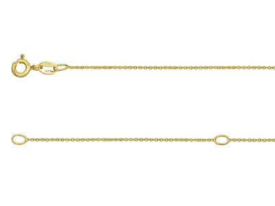 9ct Yellow Gold 0.9mm Extendable    Hammered Trace Chain 16-18