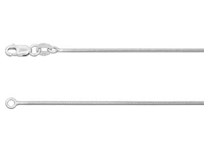 9ct White Gold 1.2mm Compact Snake Chain 1845cm Hallmarked