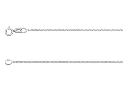 18ct White Gold 1.2mm Diamond Cut  Flat Cable Chain 20