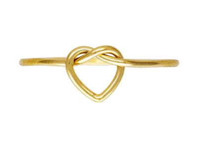 Gold Filled Heart Love Knot Design Ring Large