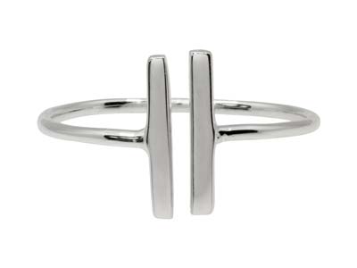 Sterling Silver Adjustable Bar     Design Ring - Standard Image - 1