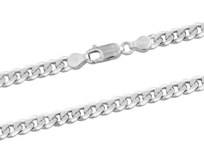 Sterling Silver 5.5mm Diamond Cut  Curb Chain 20