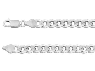 Sterling Silver 6.6mm Diamond Cut  Curb Chain 18
