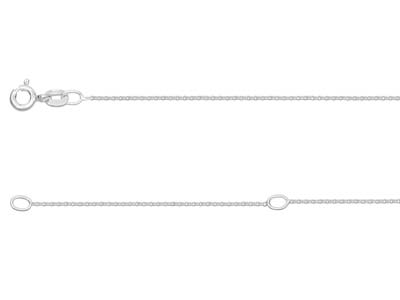 Sterling Silver 0.9mm Extendable    Hammered Trace Chain 18-20