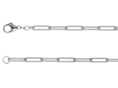 Sterling Silver 3.4mm Wide         Rectangular Trace Chain, 1845cm, 100 Recycled Silver