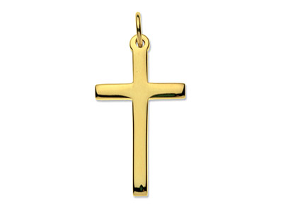 9ct Yellow Gold Cross, Small Heavy Latin Hallmarked