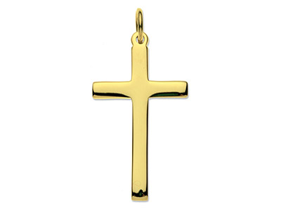 9ct Yellow Gold Cross, Medium Heavy Latin Hallmarked - Standard Image - 1