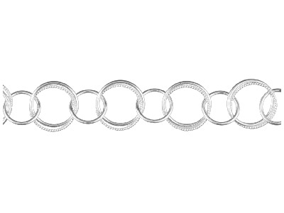 Sterling Silver 13.0mm Loose Round Multi Link Chain, 100% Recycled    Silver - Standard Image - 1